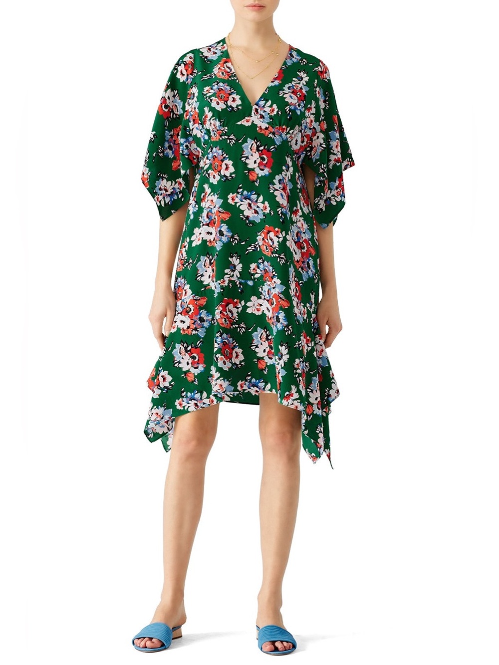 MSGM SILK FLORAL DRESS
